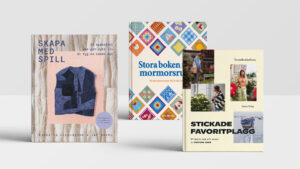 Bild på urval av hantverksböcker från Tukan förlag våren 2026